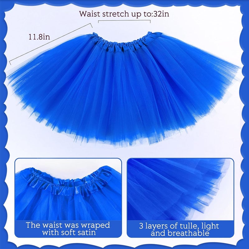 Lainlight Store Tutu for Girls, 3 Layered Tulle Tutu Skirts Set with Heart Glasses,Ponytail Headband Cosplay Party Supplies - Image 2